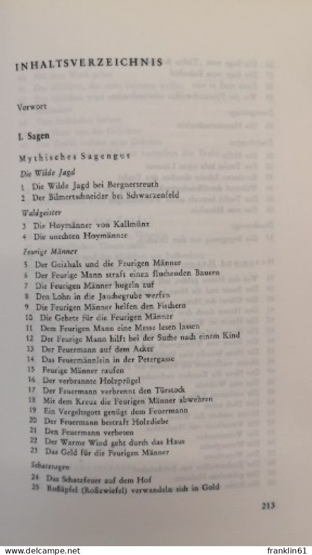 Märchen, Legenden Und Sagen Aus Der Oberpfalz; Teil: Bd. 1. - Contes & Légendes