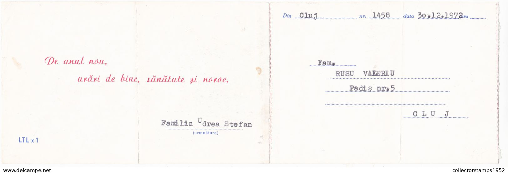 SKIER,TELEGRAM, TELEGRAPH, 1968, ROMANIA,cod.025/66,LTLx1,VERY RARE! - Telegrafi