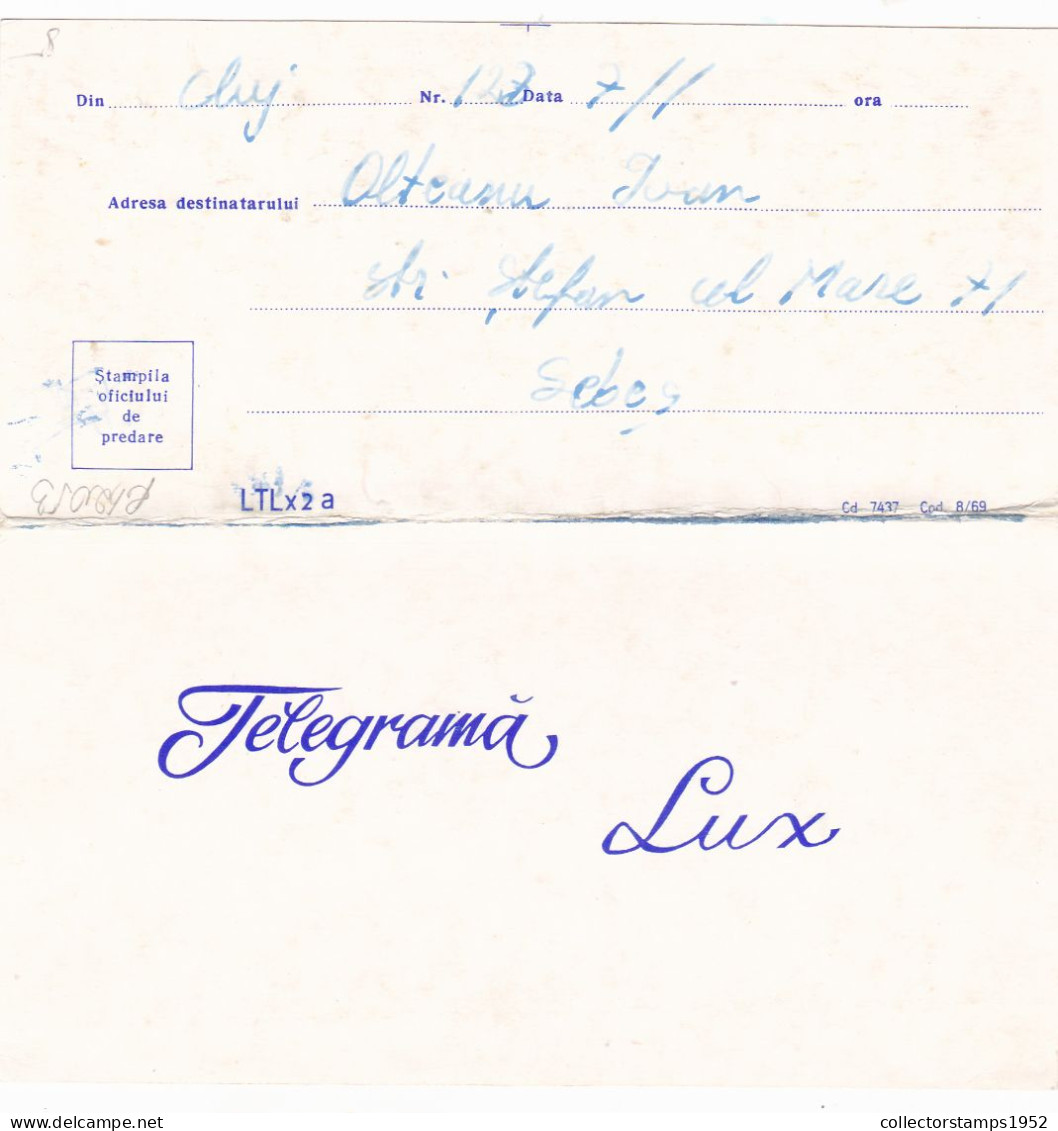 PEISAJE,TELEGRAM, TELEGRAPH, 1969, ROMANIA,cod.08/69. L.T.L. X 2a. - Telegraph