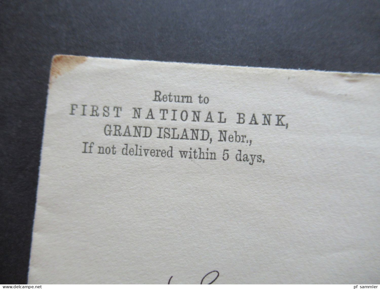 USA 2x Ganzsache / GA Umschlag Kolumbus 1893 Abs. First National Bank Grand Island und Sheboygan