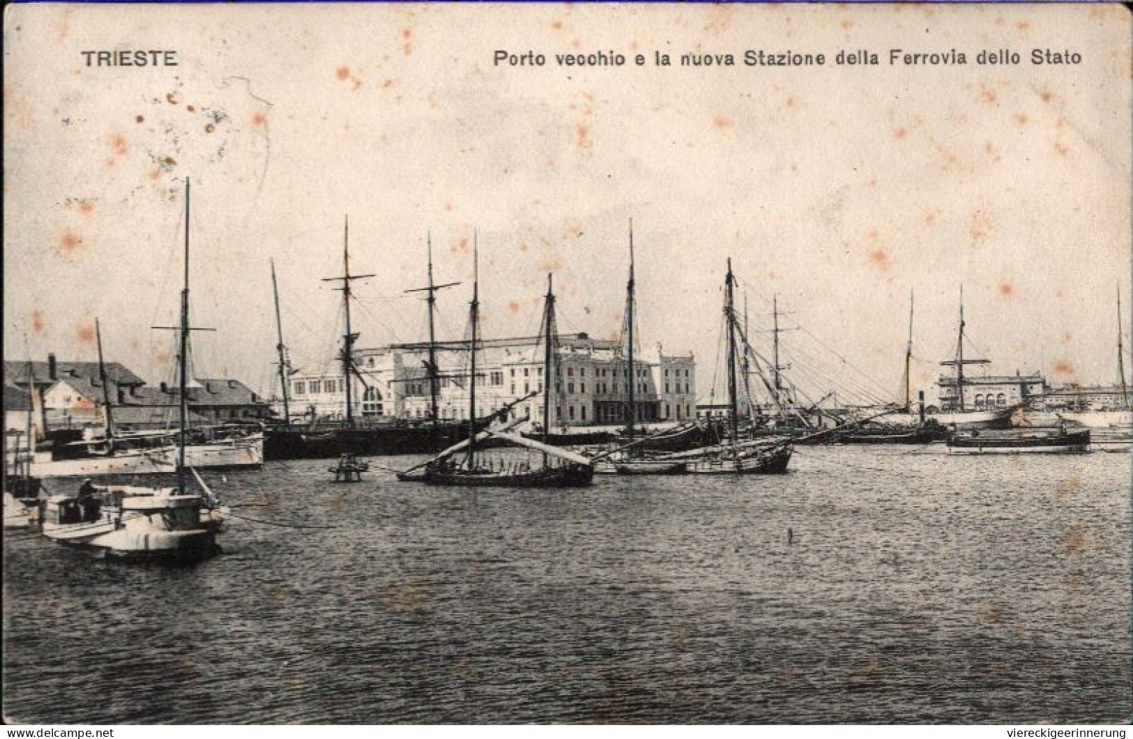 !  Alte Ansichtskarte, Trieste, Porto Vecchio , Schiffe, Ships - Trieste