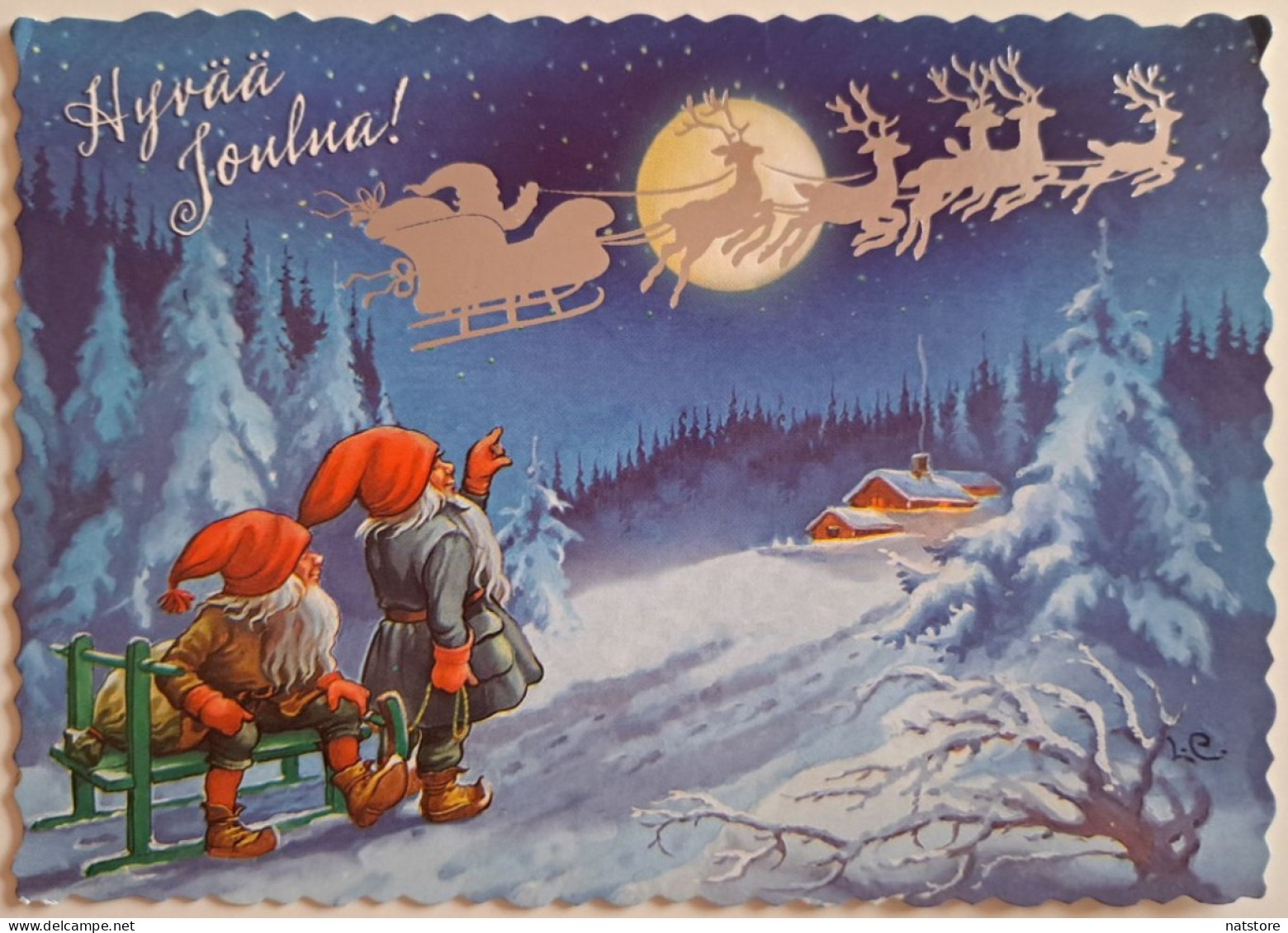 FINLAND.. POSTCARD WITH STAMP ..PAST MAIL..MERRY CHRISTMAS! - Covers & Documents