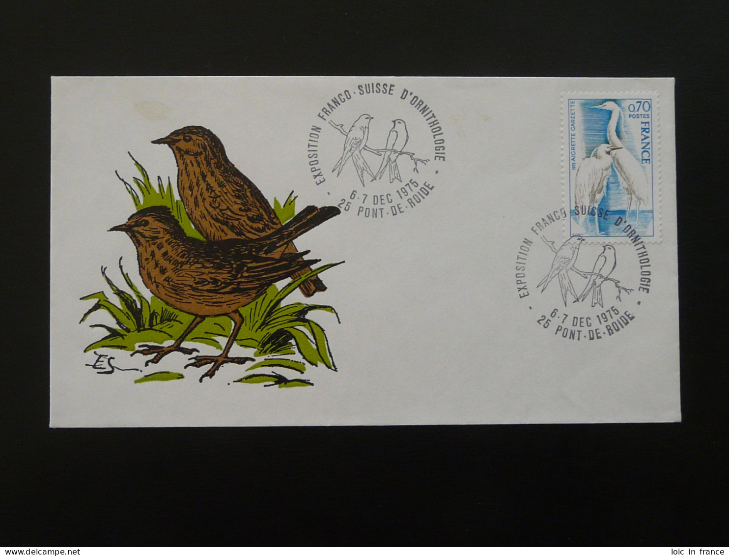 Lettre Cover Exposition Franco Suisse Ornithologie Pont De Roide 25 Doubs 1975 - Werbestempel