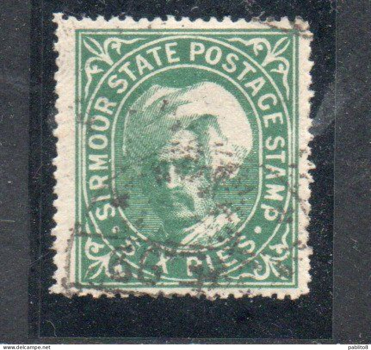 SIRMOOR SIRMUR INDIA INDE 1885 1888 RAJA SIR SHAMSHER PRAKASH 6p USED USATO OBLITERE' - Sirmur