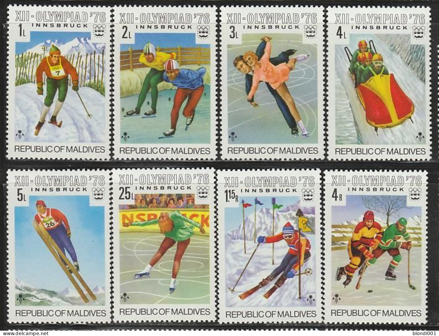 Olympics 1976 - Ice Hockey - MALDIVES - Set MNH - Winter 1976: Innsbruck