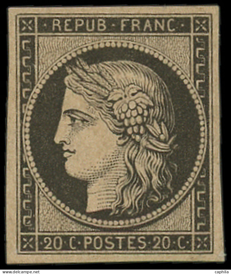 * FRANCE - Poste - 3f, Réimpression De 1862, Belles Marges: 20c. Noir - 1849-1850 Cérès