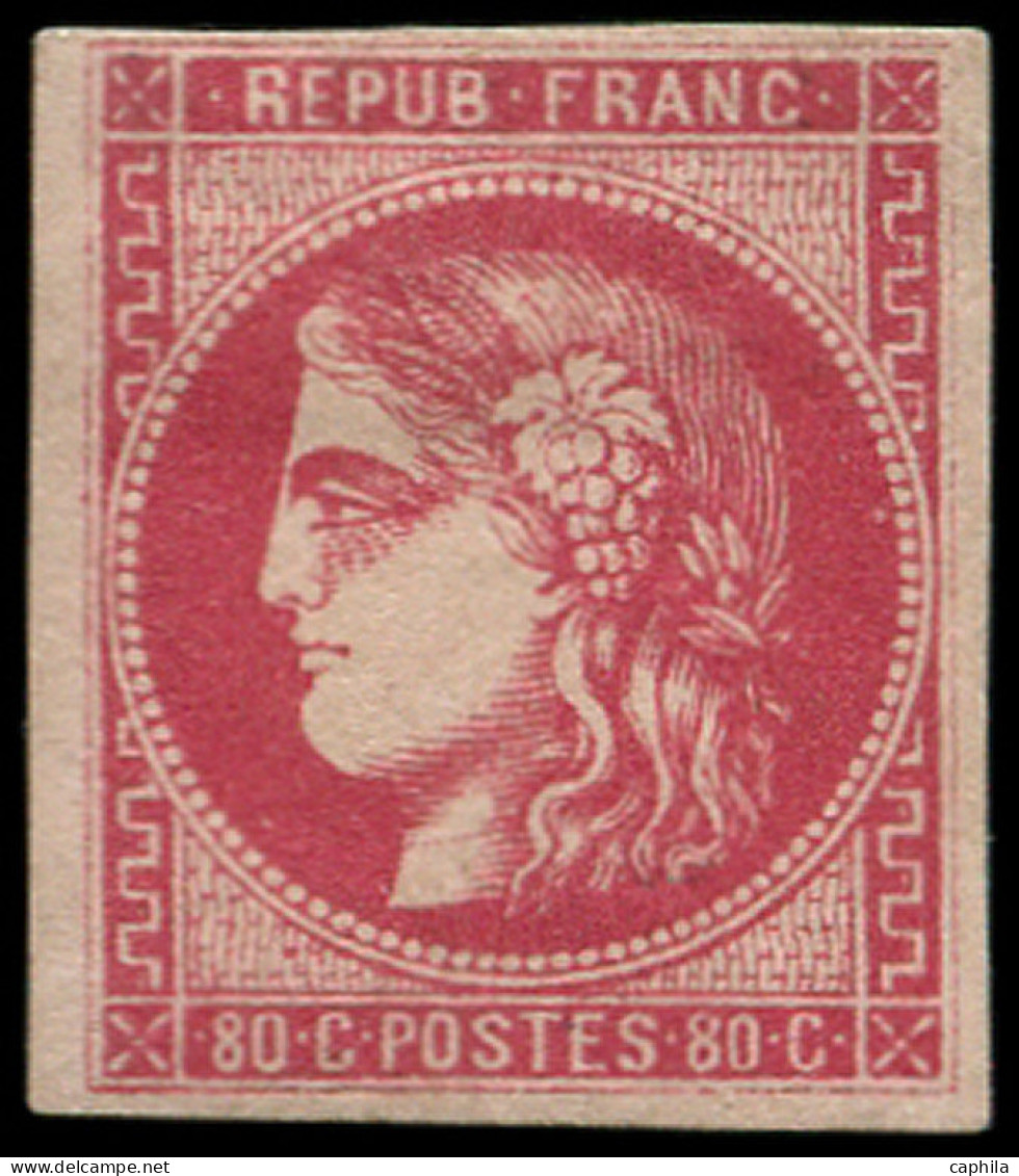 * FRANCE - Poste - 49, Signé Brun Et Calves: 80c. Rose - 1870 Bordeaux Printing