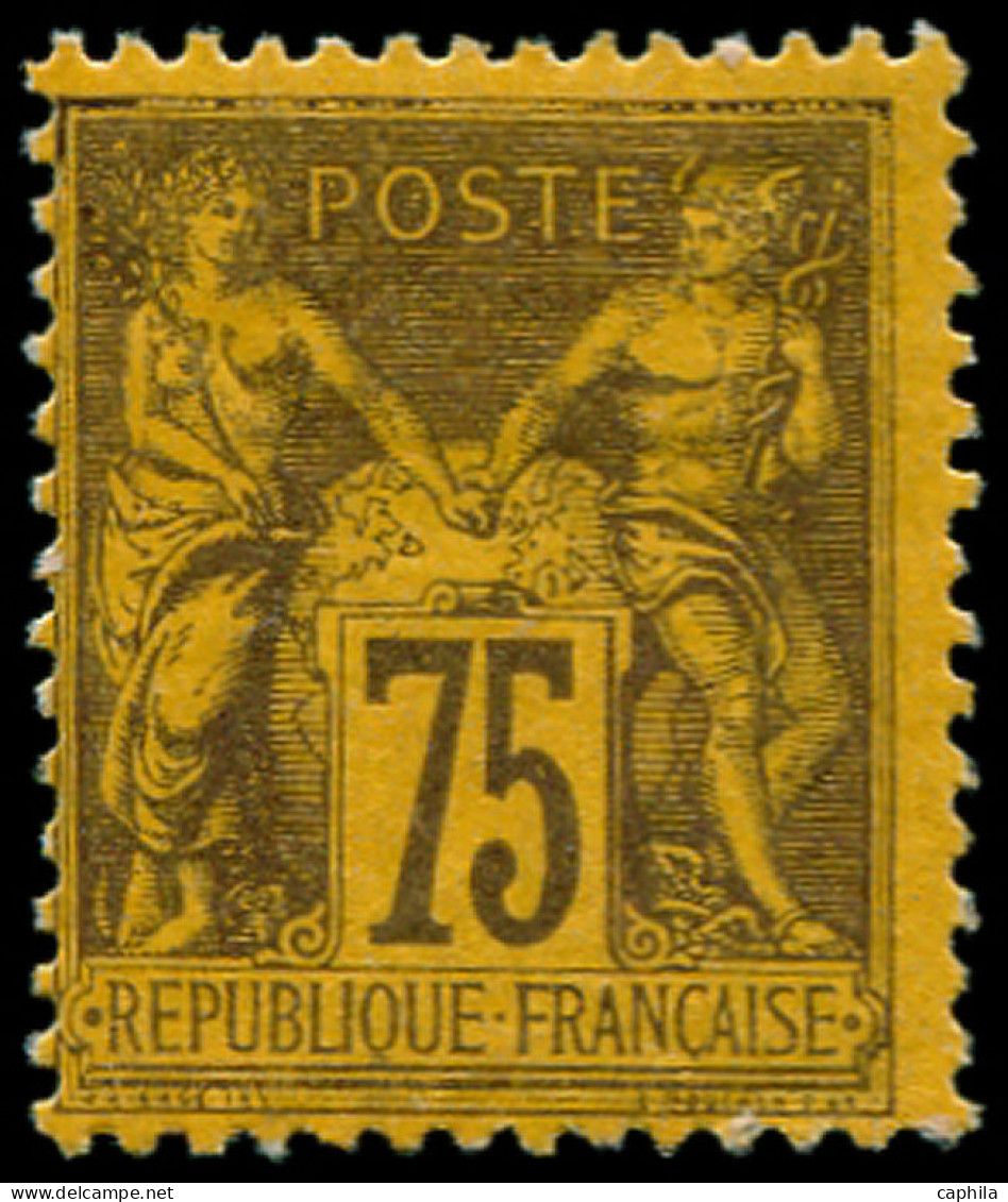 * FRANCE - Poste - 99a, Très Beau, Gomme D'origine: 75c. Violet S. Jaune - 1876-1898 Sage (Type II)