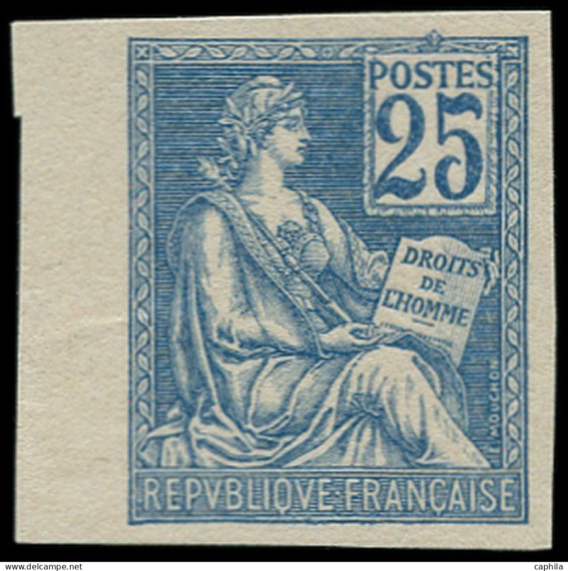 (*) FRANCE - Poste - 114d, Non Dentelé, Bdf, Signé: 25c. Mouchon Bleu - Ungebraucht