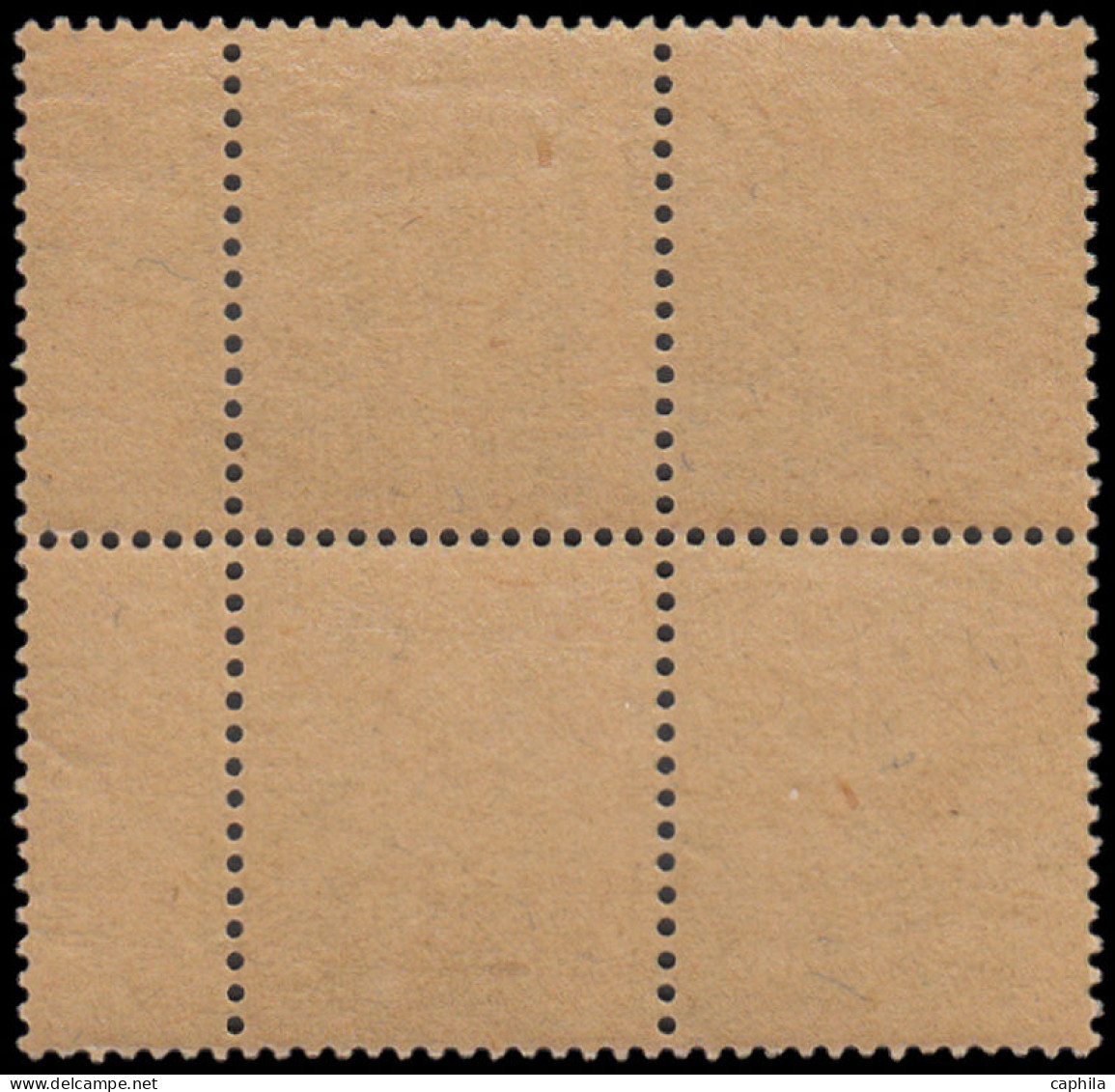 ** FRANCE - Poste - 130, Type IV, Bloc De 4, Piquage à Cheval, Bdf Millésime "7": 15c. Semeuse Lignée Papier GC (Spink) - Unused Stamps