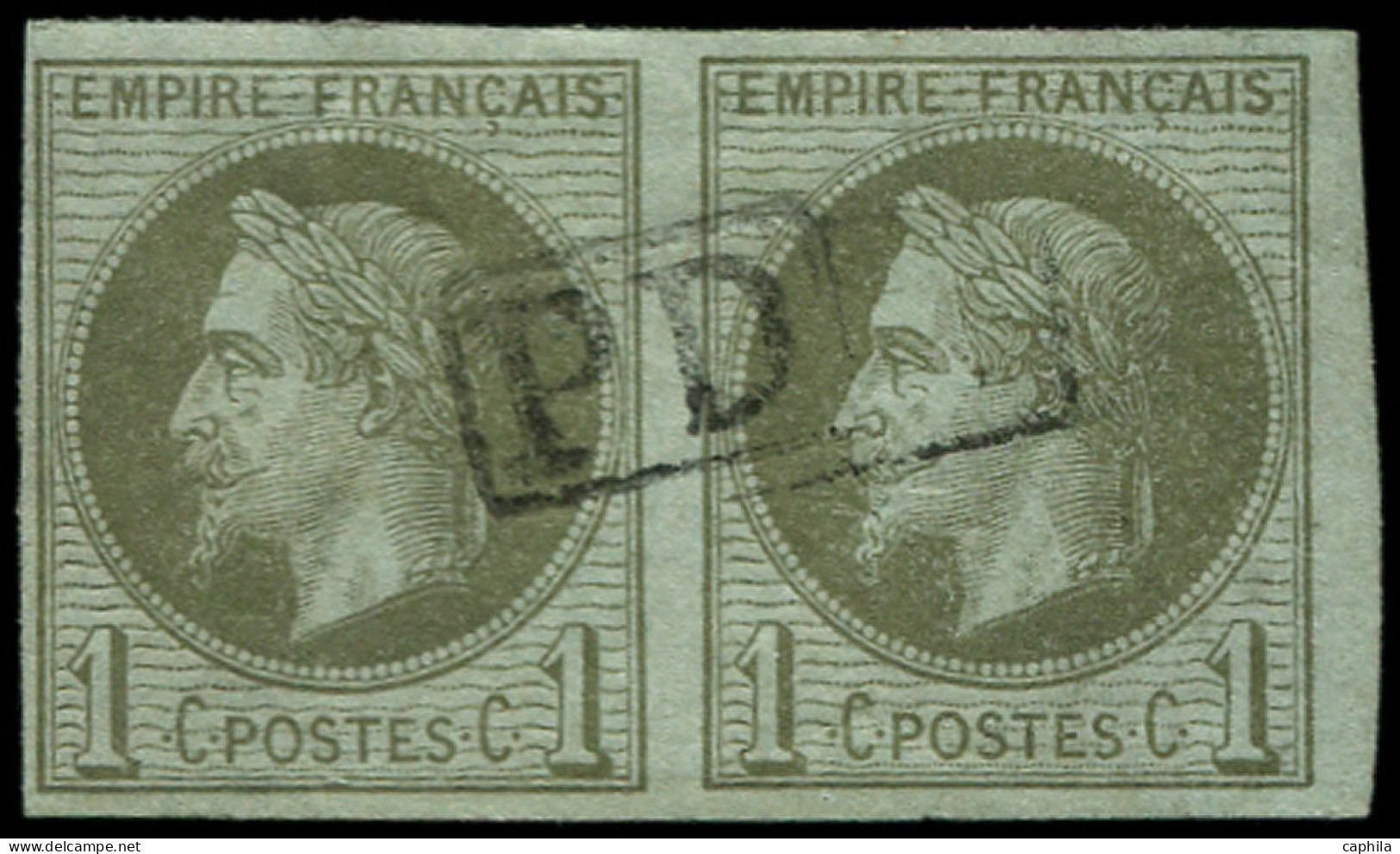 O COLONIES GENERALES - Poste - 7, Paire Bien Margée + Cachet "PD": 1c. Olive - Other & Unclassified