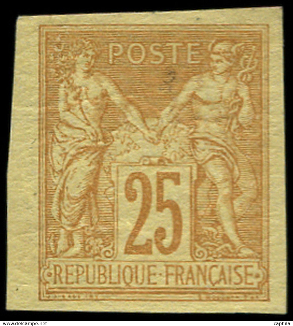 * COLONIES GENERALES - Poste - 44, Bien Margé, Signé Brun: 25c Jaune Bistre - Otros & Sin Clasificación