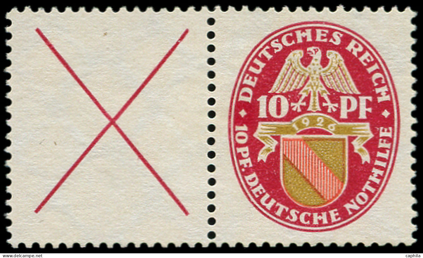 (*) ALL. EMPIRE - Timbres De Carnets - Michel W 24.2 (Michel 399 Y), Filigrane Droit: X + 10pf Armoiries 1926 - Sonstige & Ohne Zuordnung