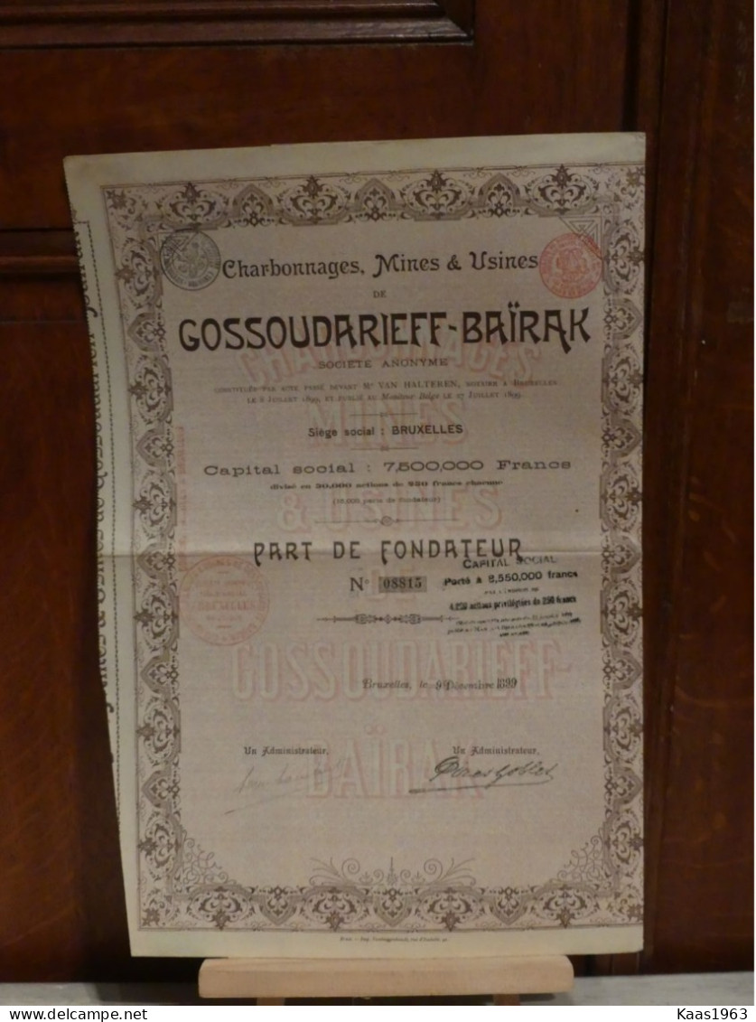 ACTION ANCIENNE CHARBONNAGES DE GOSSOUDARIEFF-BAIRAK. - Sin Clasificación