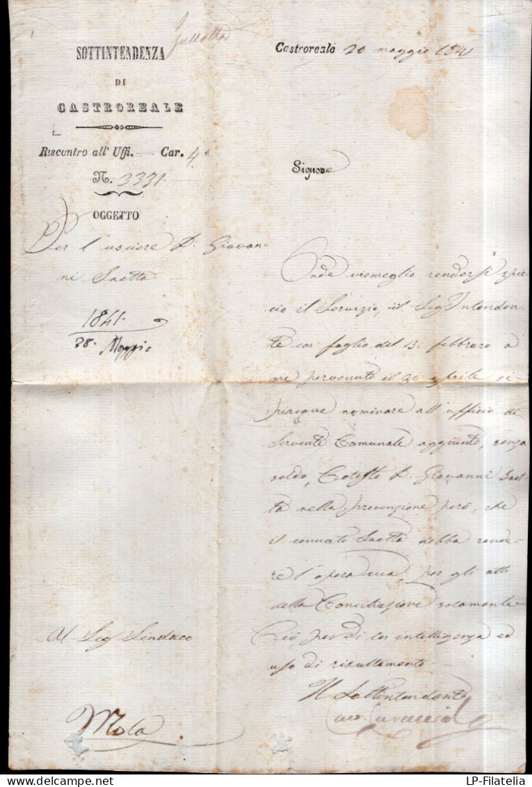 Italia - 1841 - Castoreale - Lettera - Precursor - Ref.It200 - Sizilien