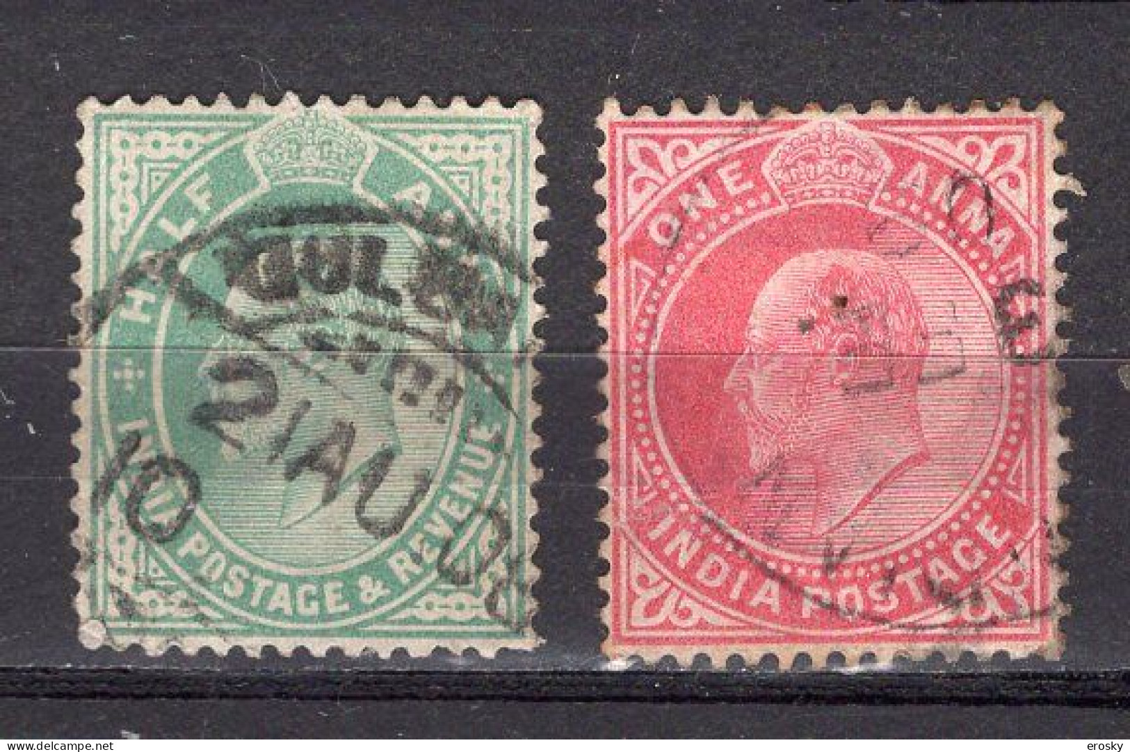 P3336 - BRITISH COLONIES INDIA Yv N°74/75 - 1902-11  Edward VII