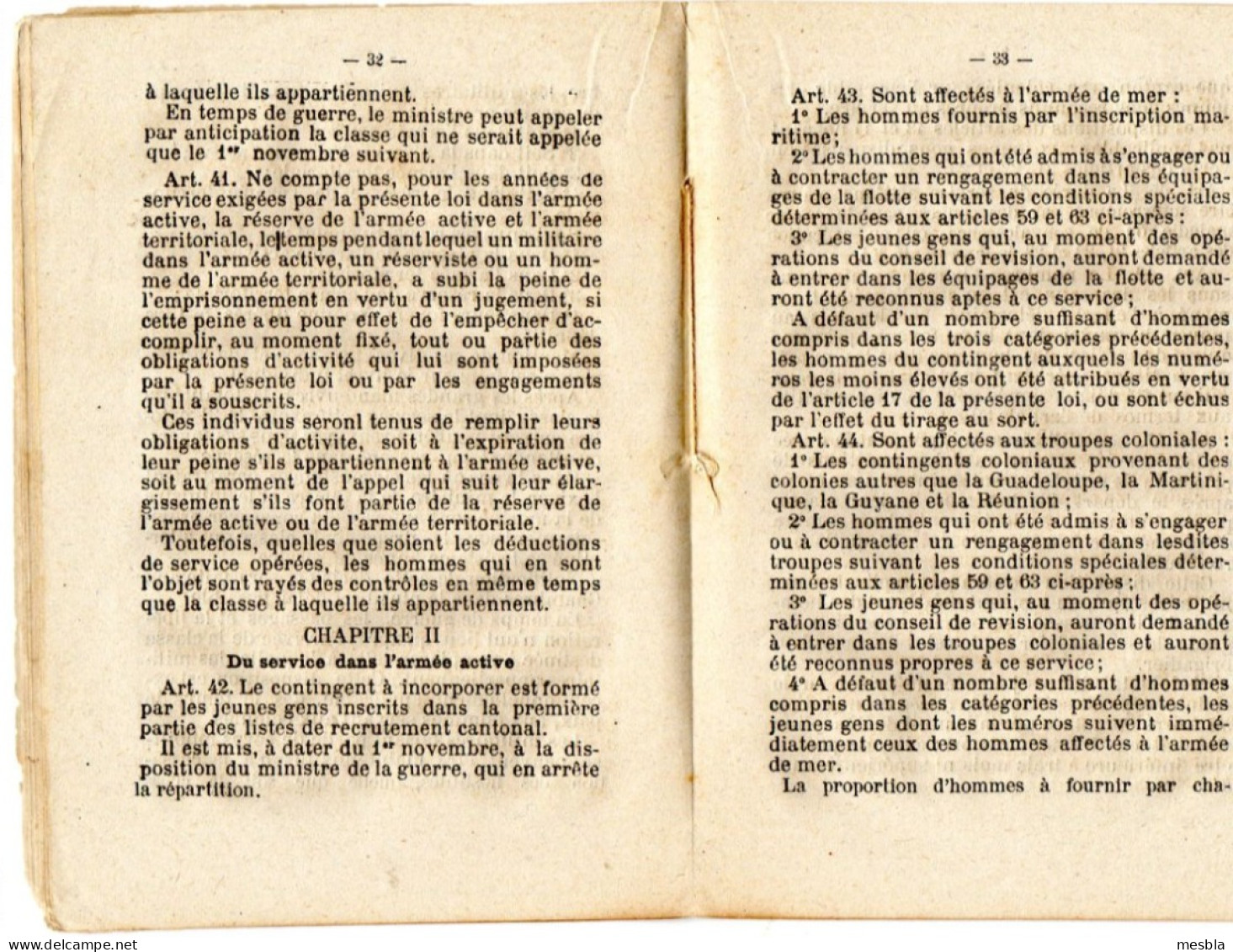 MILITARIA -  LOI  MILITAIRE  Promulguée Le 16 Juillet 1889 - Fascicule De 64 Pages Trés Abimé. - Andere & Zonder Classificatie