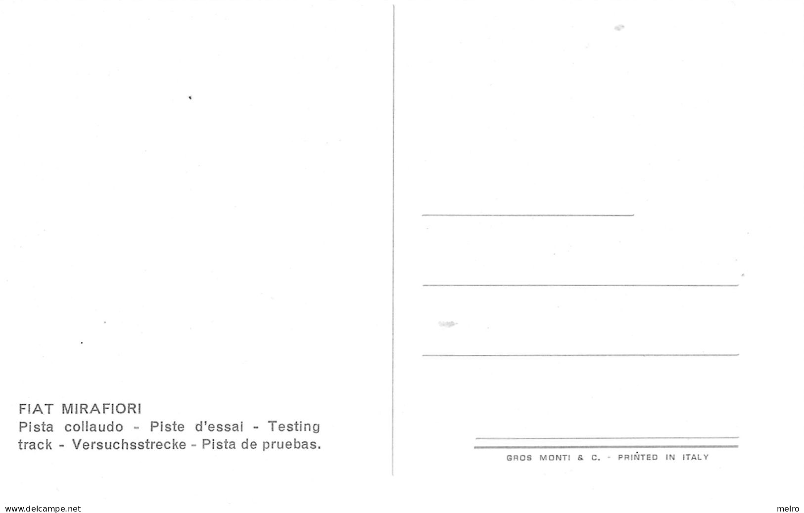 CP TURIN TORINO - FIAT MIRAFIORI Pista Collaudo Piste D'essai Testing Track Versuchsstrecke Pista De Pruebas - Transports