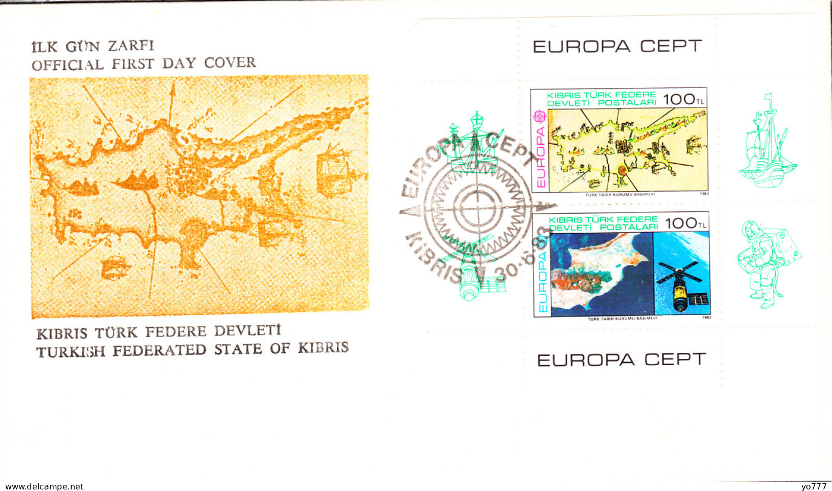 KK-044 NORTHERN CYPRUS EUROPA CEPT F.D.C. - Lettres & Documents