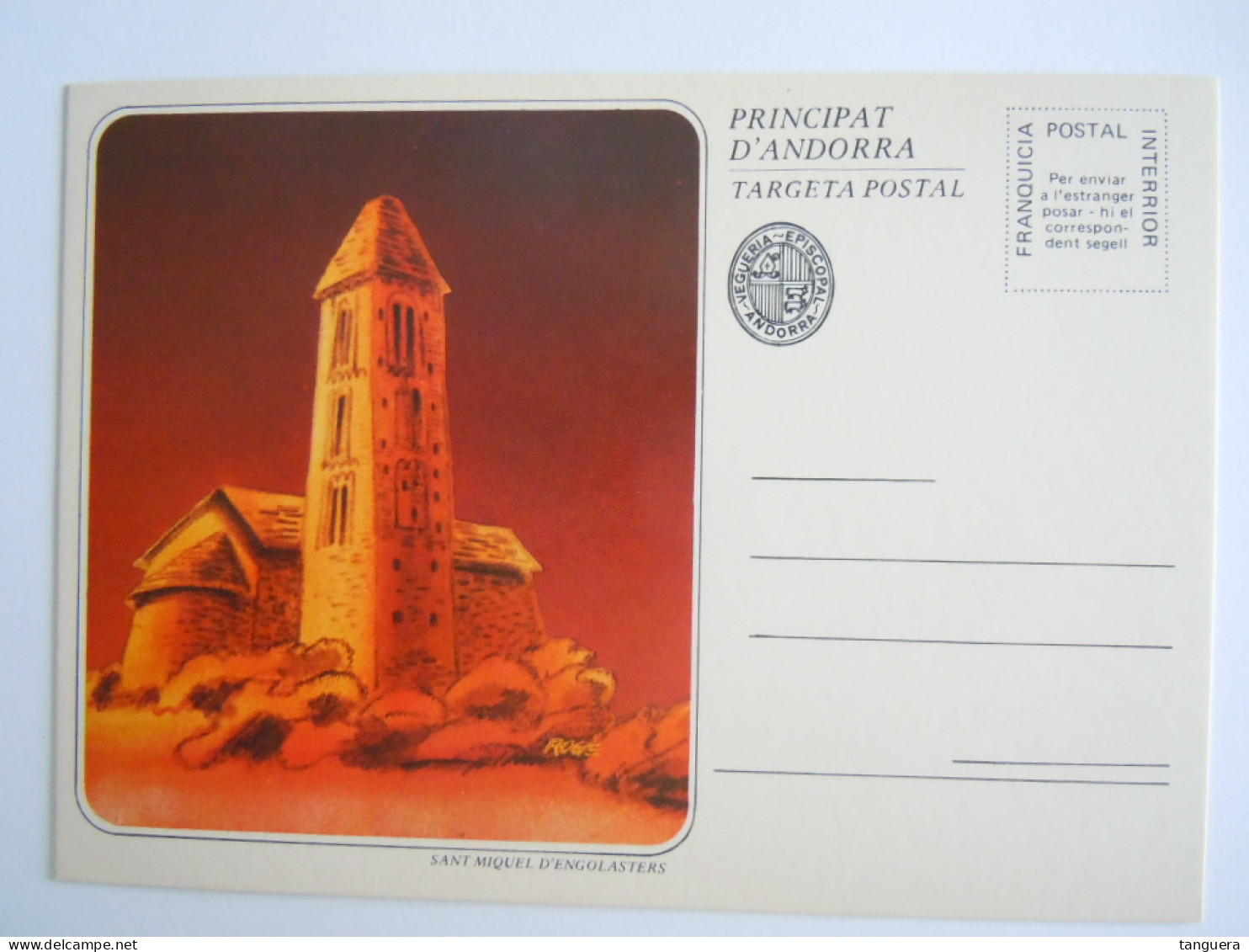 Principat d'Andorra serie 6 targeta postal entier stationery églises churches