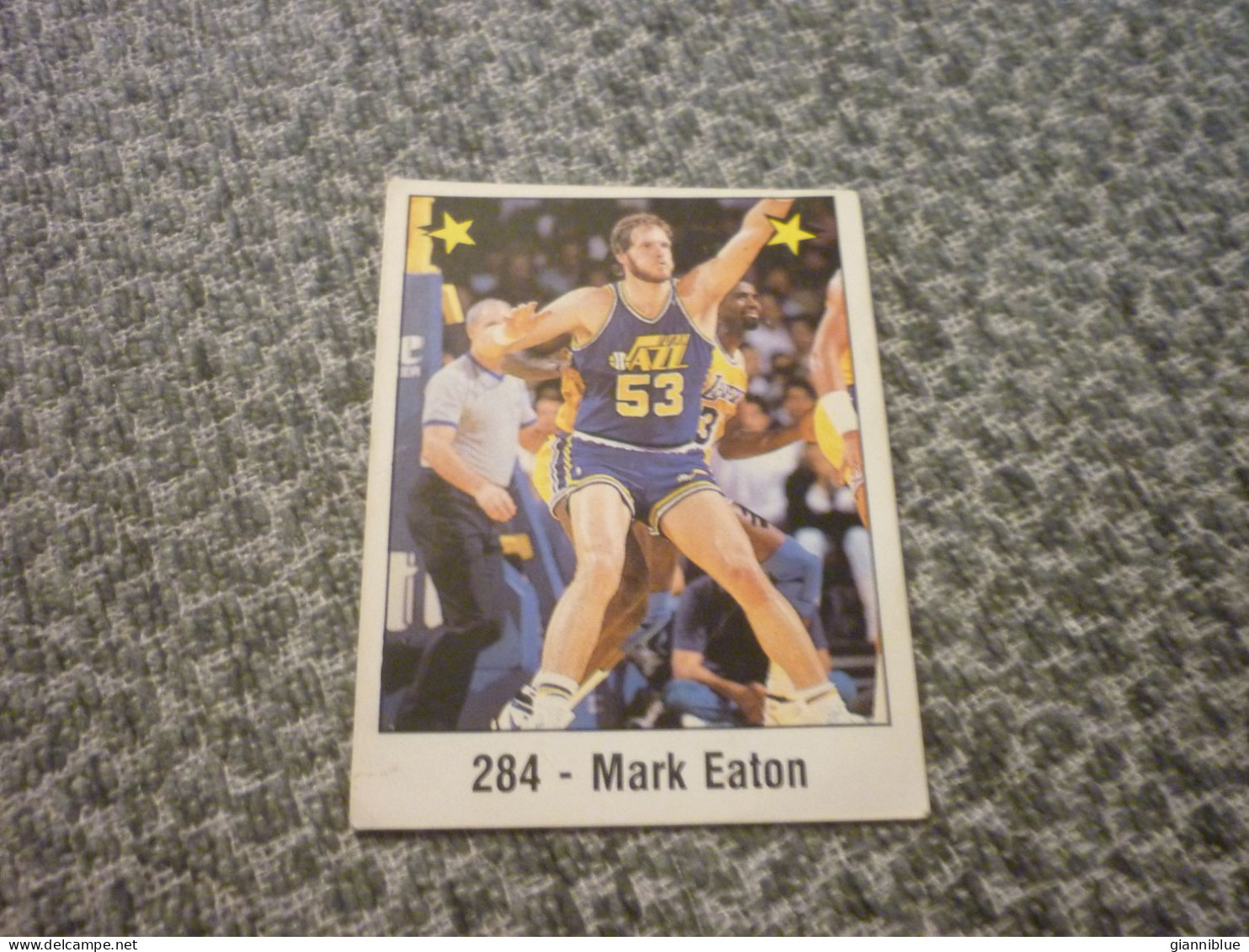 Mark Eaton Utah Jazz NBA '89 Panini VHTF Spanish Edition Basketball Sticker #284 - 1980-1989