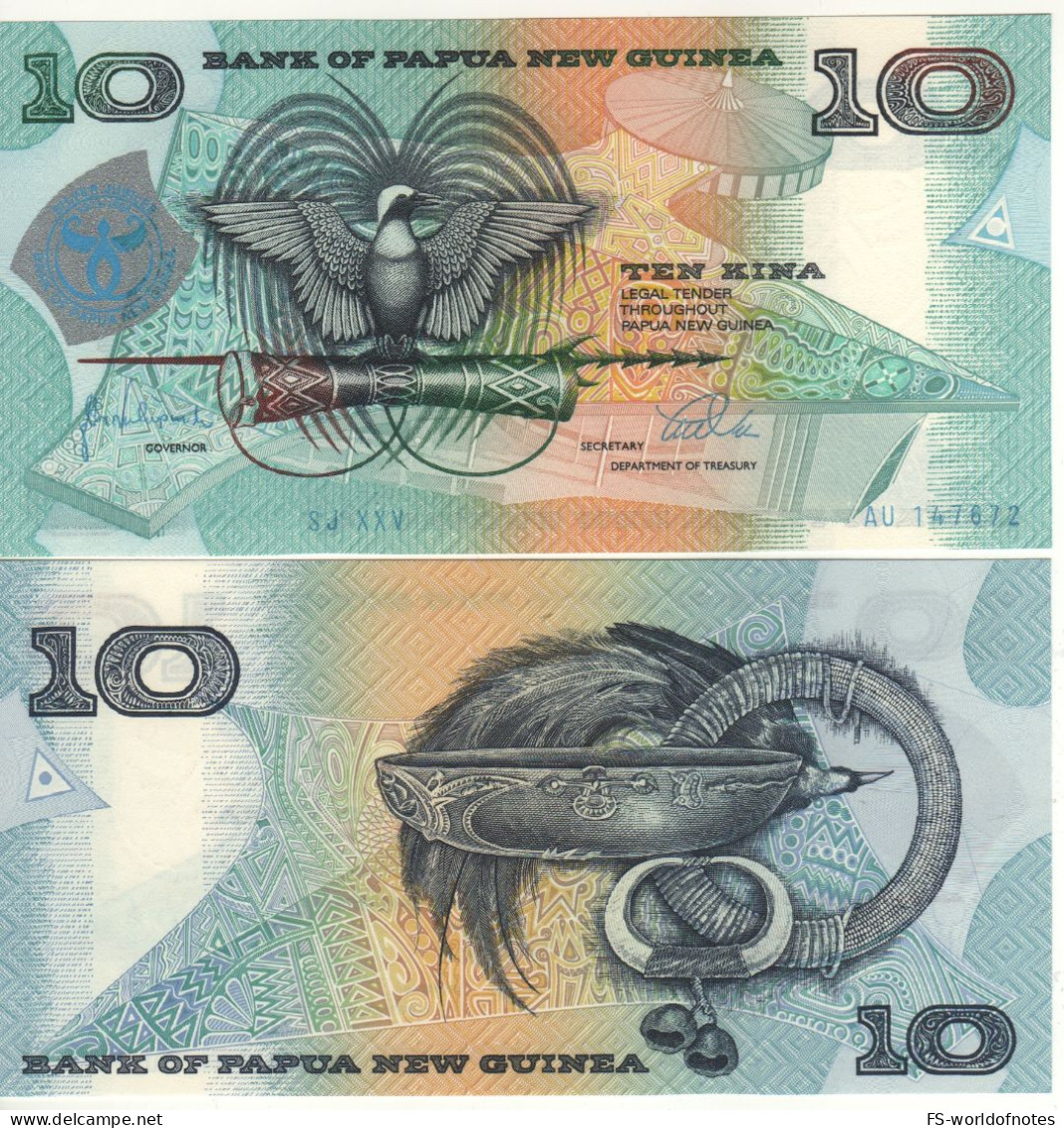 PAPUA NEW GUINEA   10 Kina  P17  (  1998 25th Anniversary Of Bank Of Papua New Guinea   )    UNC - Papoea-Nieuw-Guinea