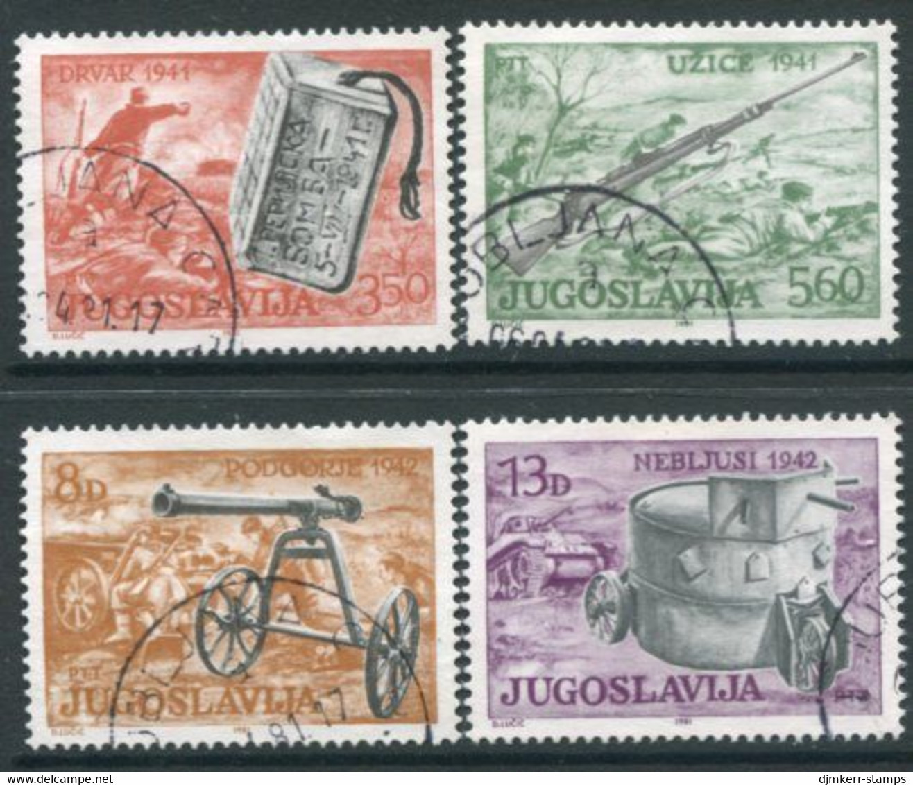 YUGOSLAVIA 1981 Partisan Weapons Used.  Michel 1873-76 - Used Stamps