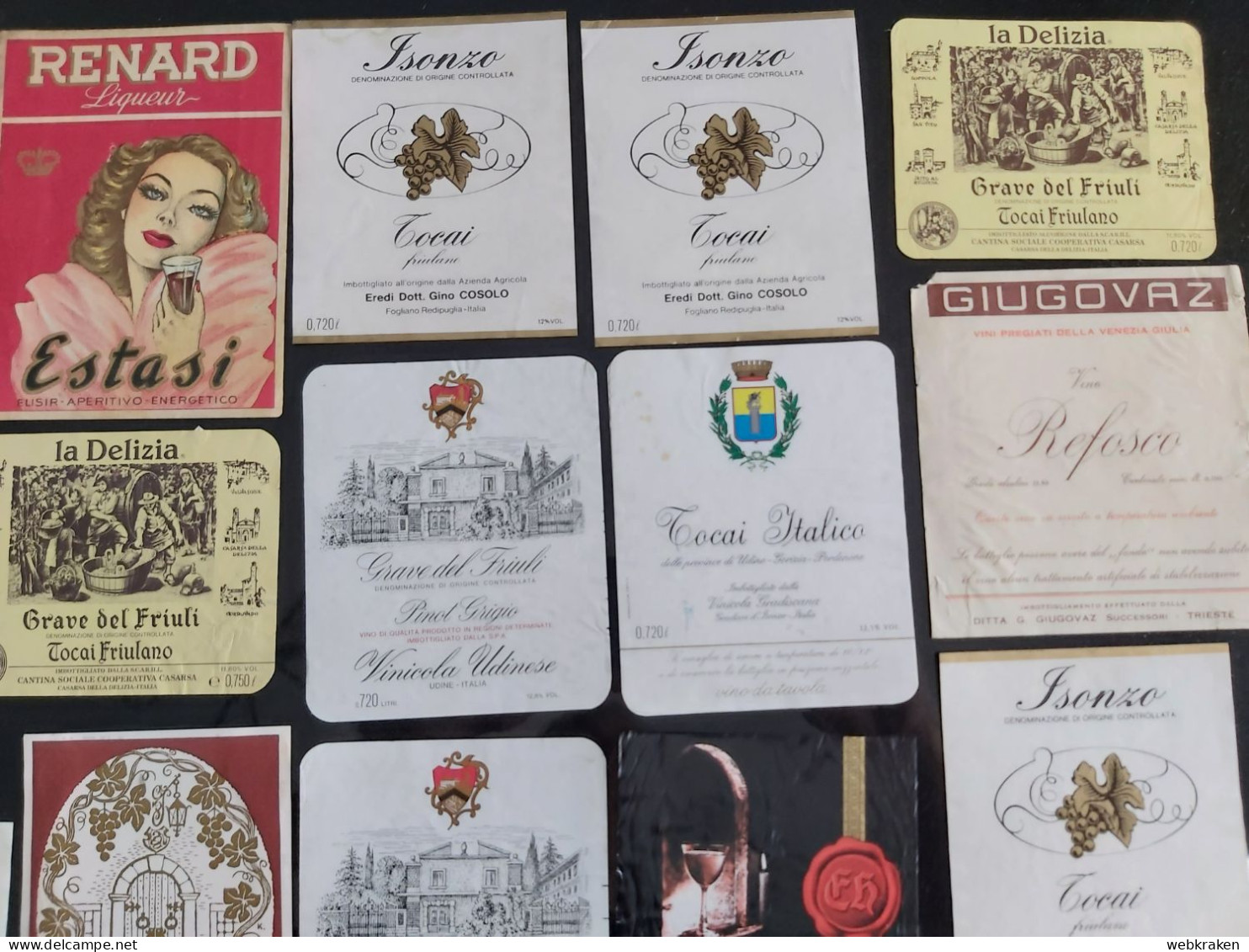 LOTTO ETICHETTE VINI ITALIANI STOCK E VERMOUTH ITALIAN VINE LIQUORS LABELS - Lots & Sammlungen