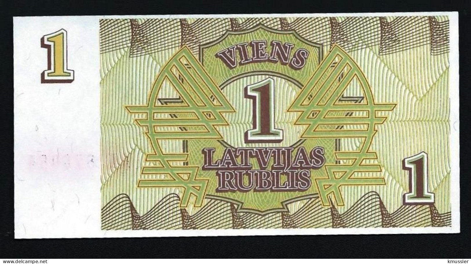 # # # Banknote Lettland (Latvijas) 1 Rubel (Rublis) 1992 UNC # # # - Letland