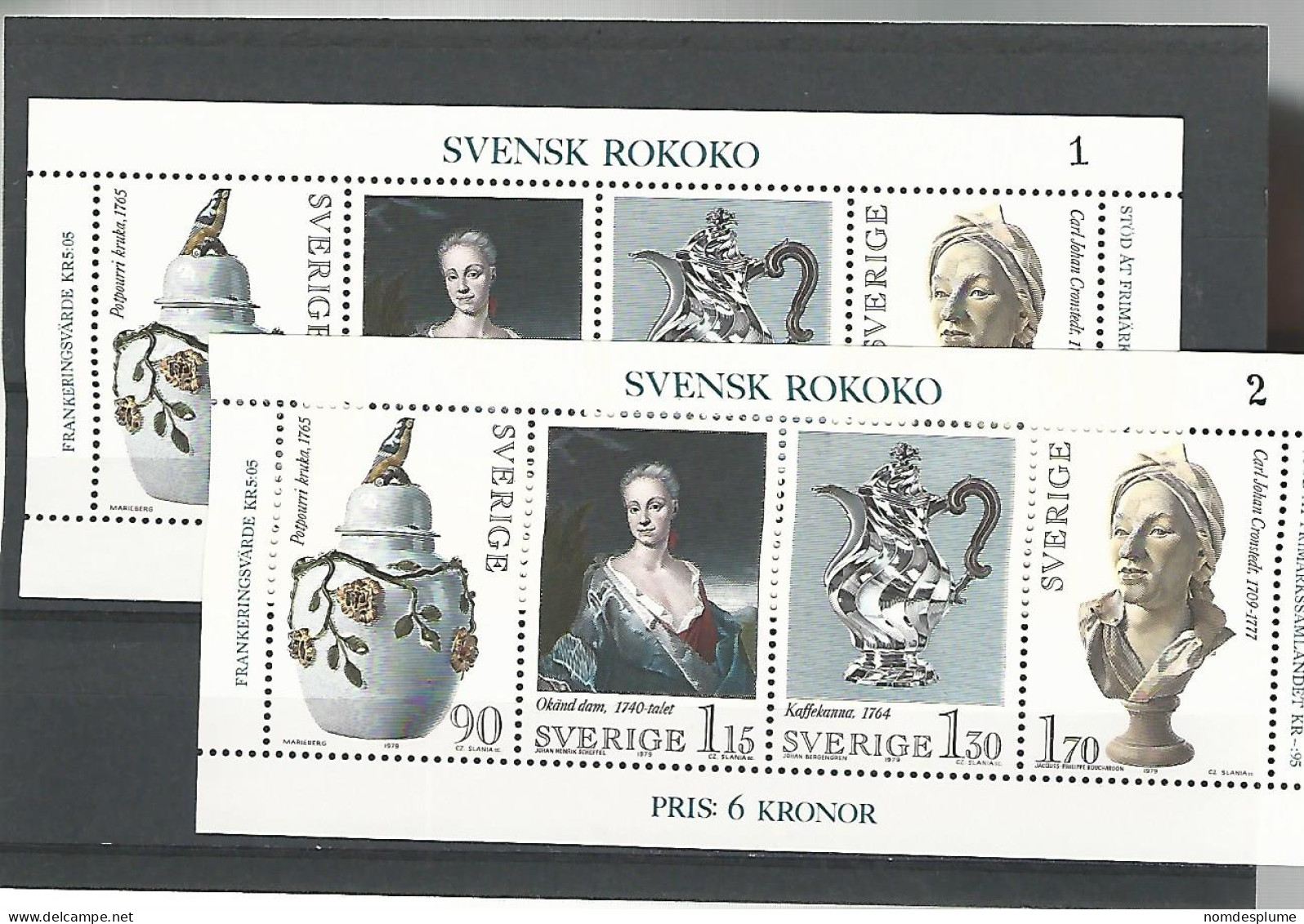 54205 ) Collection Sweden Block 1979 MNH - Sammlungen
