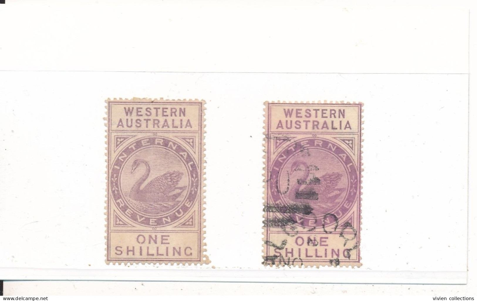 Australie Western Australia Timbres One Shilling International Revenue Filigrane WA - Oblitérés