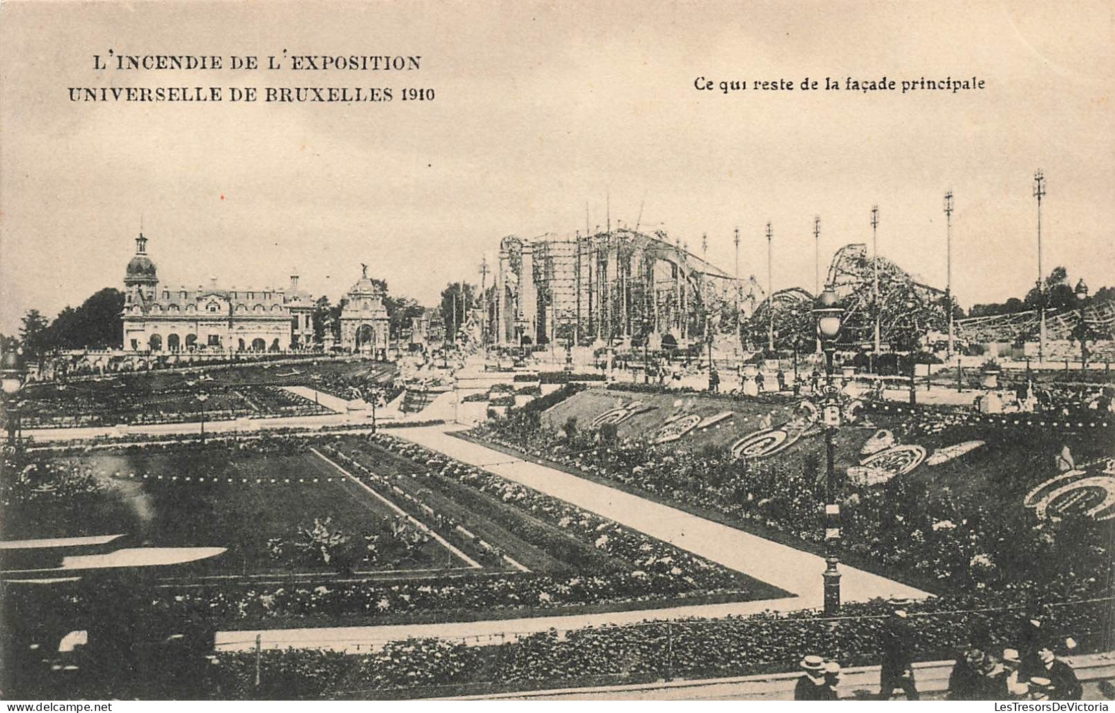 BELGIQUE - L'incendie De L'exposition De Bruxelles - Ce Qui Reste De La Façade Principale - Carte Postale Ancienne - Universal Exhibitions