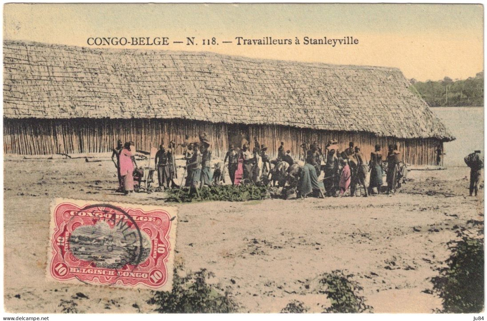 Congo Belge - Stanleyville - Travailleurs à Stanleyville - Carte Du Chef De Station à Wandi Via Stanleyville Pour Alger - Briefe U. Dokumente