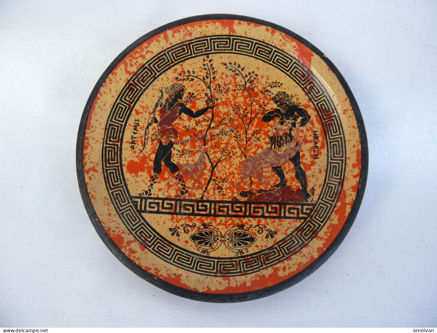 Vintage Wall Hanging Plate Artemis And Herakles Memorabilia Souvenir Greece #2132 - Andere & Zonder Classificatie