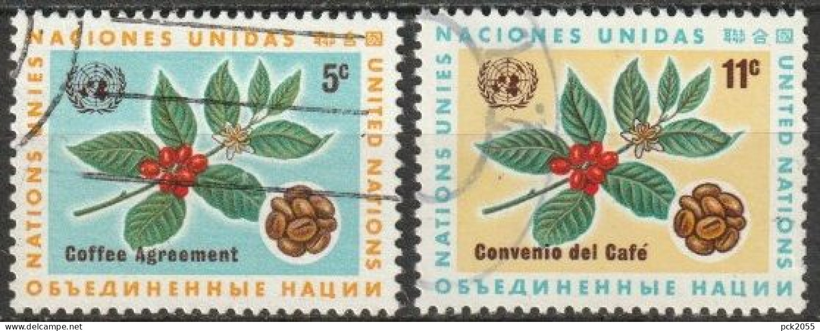 UNO New York 1966 Mi-Nr.168 - 169 O Gestempelt Internationales Kaffee-Abkommen ( 4624) Günstiger Versand 1,00€ - 1,20€ - Used Stamps