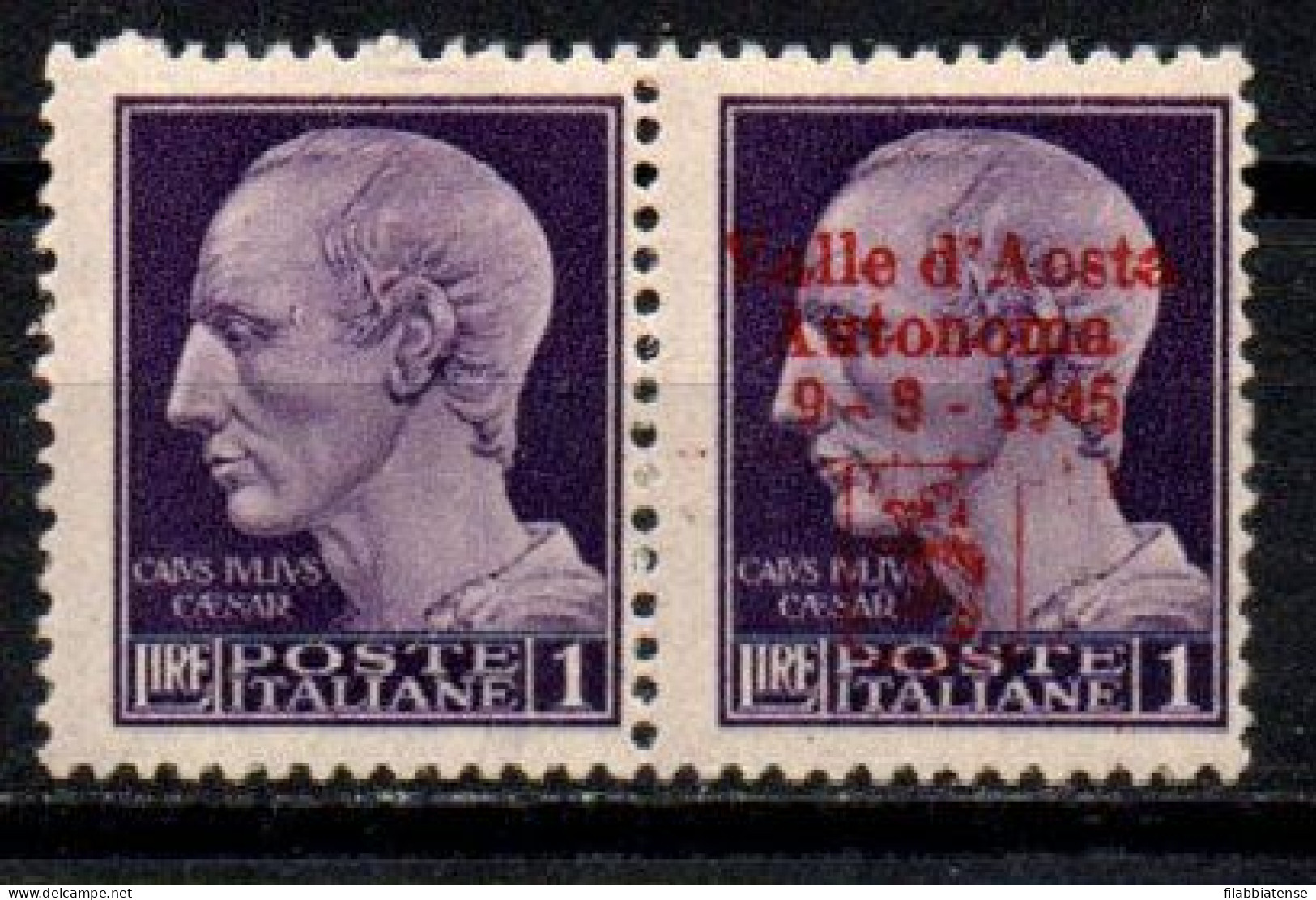 1945 - Italia - Emissioni Locali - Aosta 1 Lira Soprastampata    ------- - Nationales Befreiungskomitee