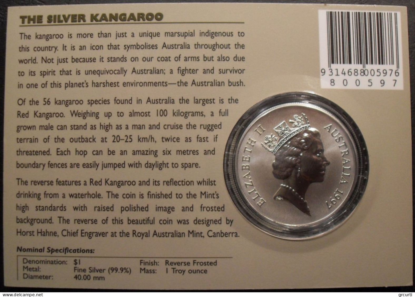 Australia - 1 Dollar 1997 - Canguro - KM# 325 - Silver Bullions