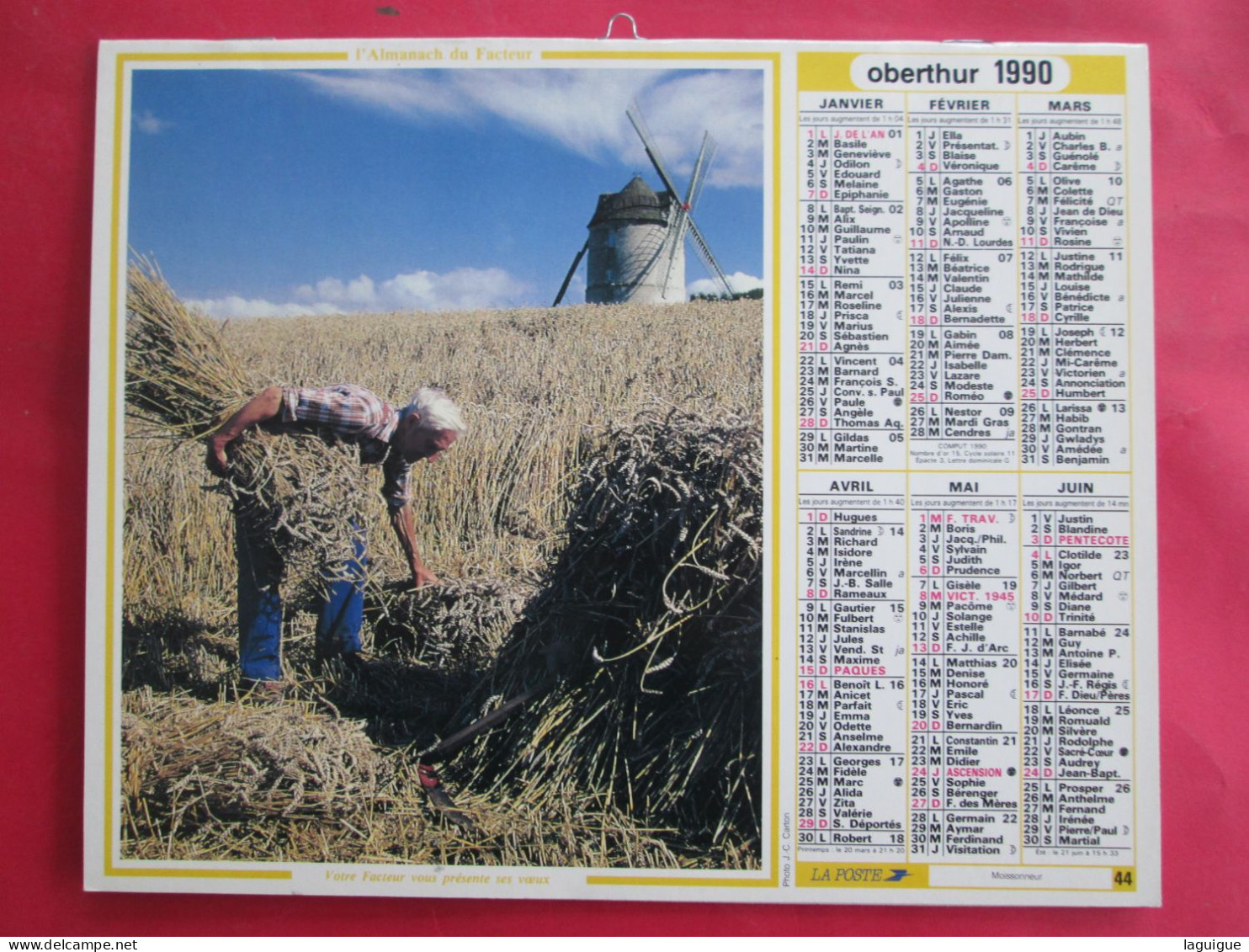 LOT DE 17 CALENDRIERS ALMANACHS De 1982 à 2018 LAVIGNE OBERTHUR OLLER MOISSON, FENAISON, LABOUR, VENDANGE - Groot Formaat: 1981-90