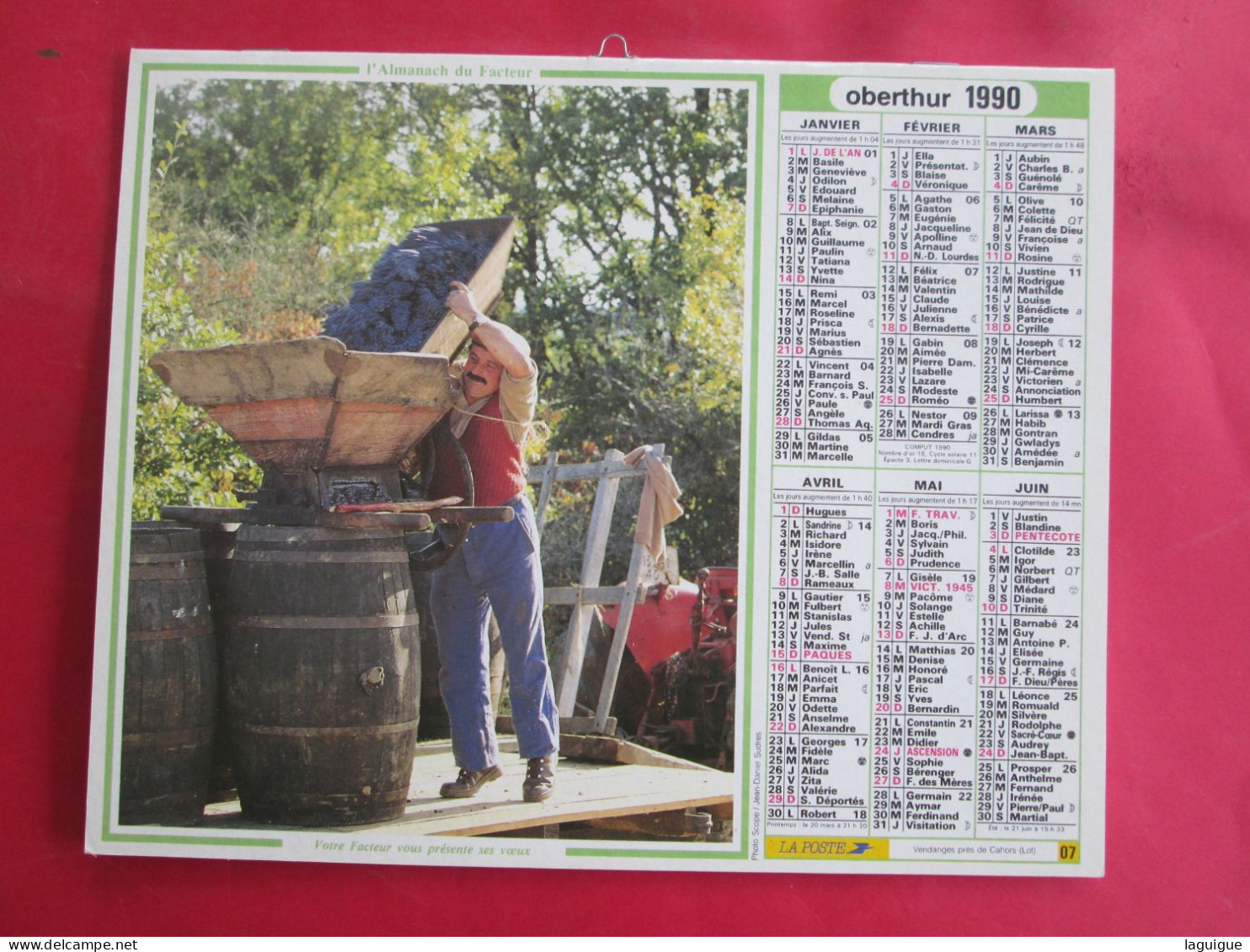 LOT DE 17 CALENDRIERS ALMANACHS de 1982 à 2018 LAVIGNE OBERTHUR OLLER MOISSON, FENAISON, LABOUR, VENDANGE