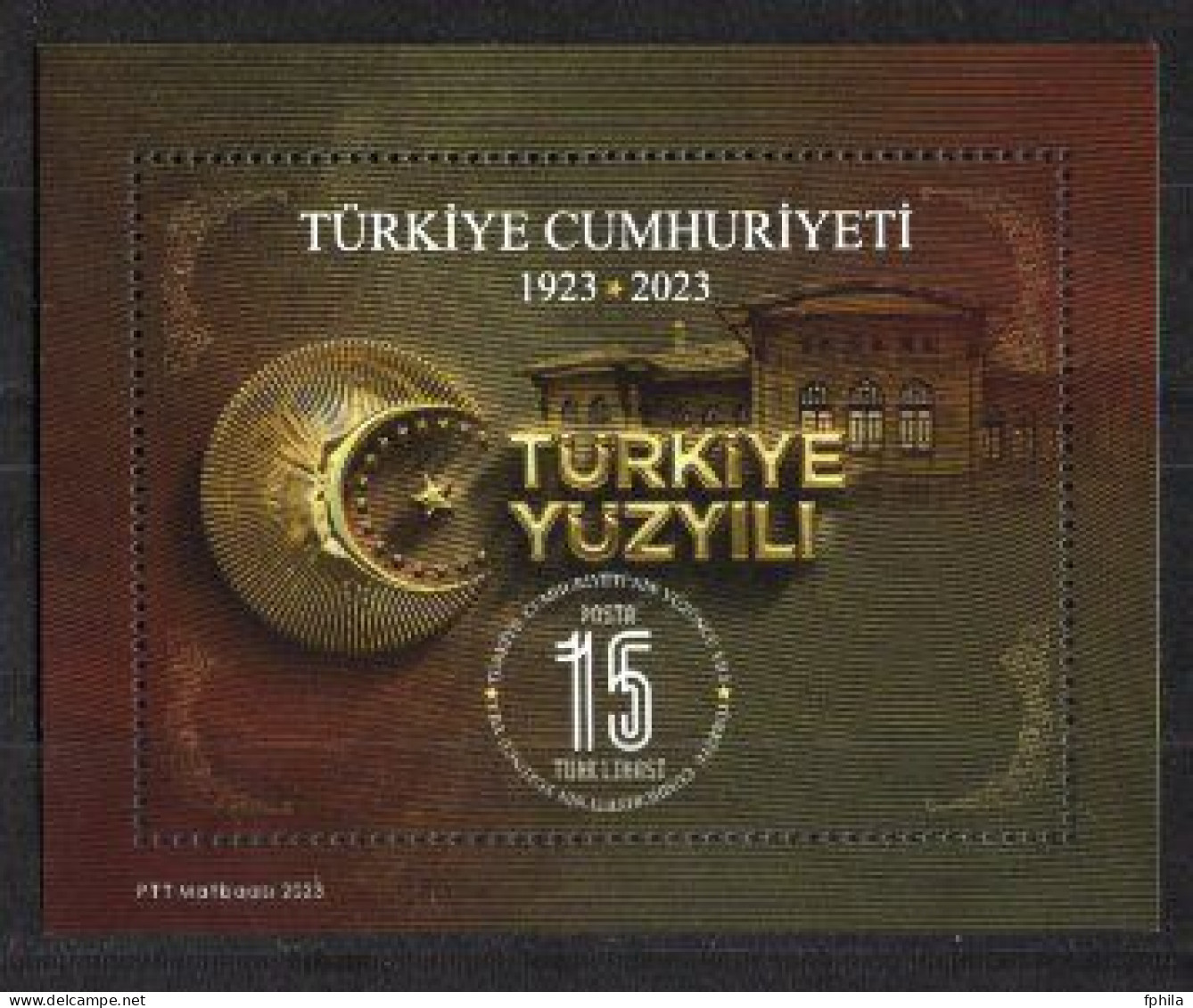 2023 TURKEY CENTENARY OF THE REPUBLIC OF TURKIYE SOUVENIR SHEET MNH ** - Blocks & Sheetlets