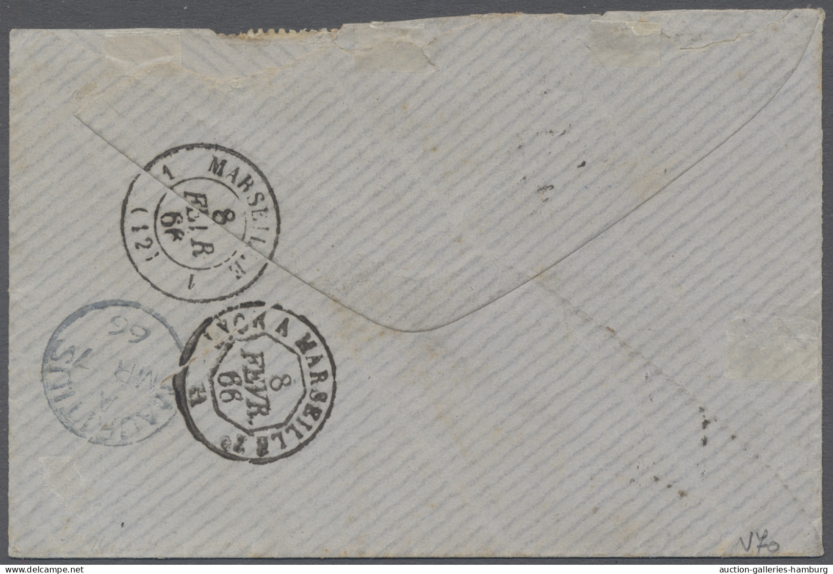 Cover Mauritius: 1866, Feb 6, Letter From Bordeaux To Port Louis Franked France 10c, 2 - Mauricio (...-1967)