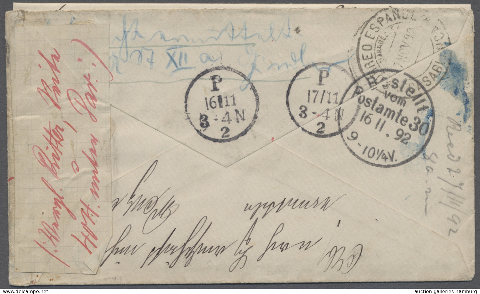 Cover Spanish Morocco: 1892, Incoming Mail, Letter From Berlin Addressed To DAR EL BAI - Marruecos Español