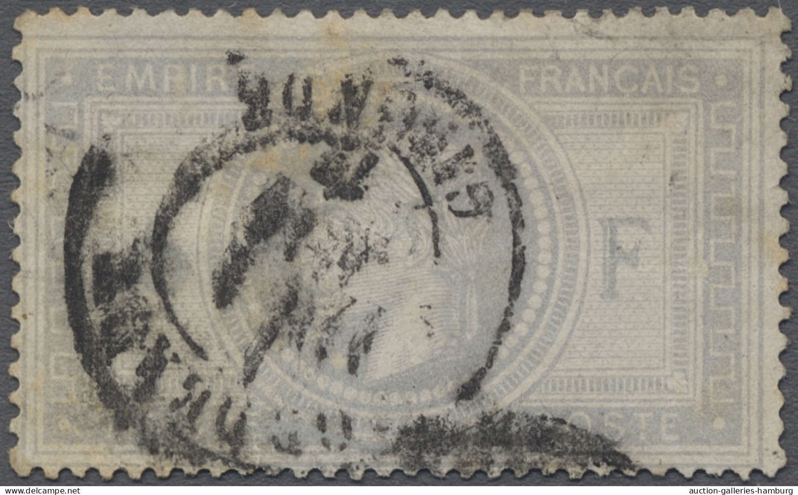 O France: 1869, Nepoleon Lauré, 5 Francs Graulila, Teilweise Gelblich Verfärbt, Zw - Usados