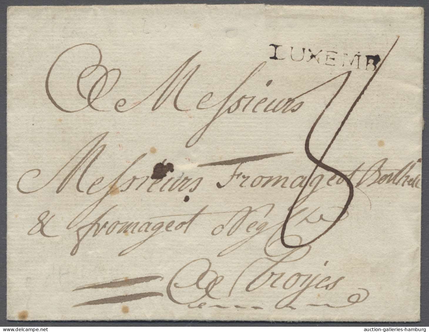 Cover Luxembourg -  Pre Adhesives  / Stampless Covers: 1767-1789, "LUXEMB", Fünf Brief - ...-1852 Prefilatelia