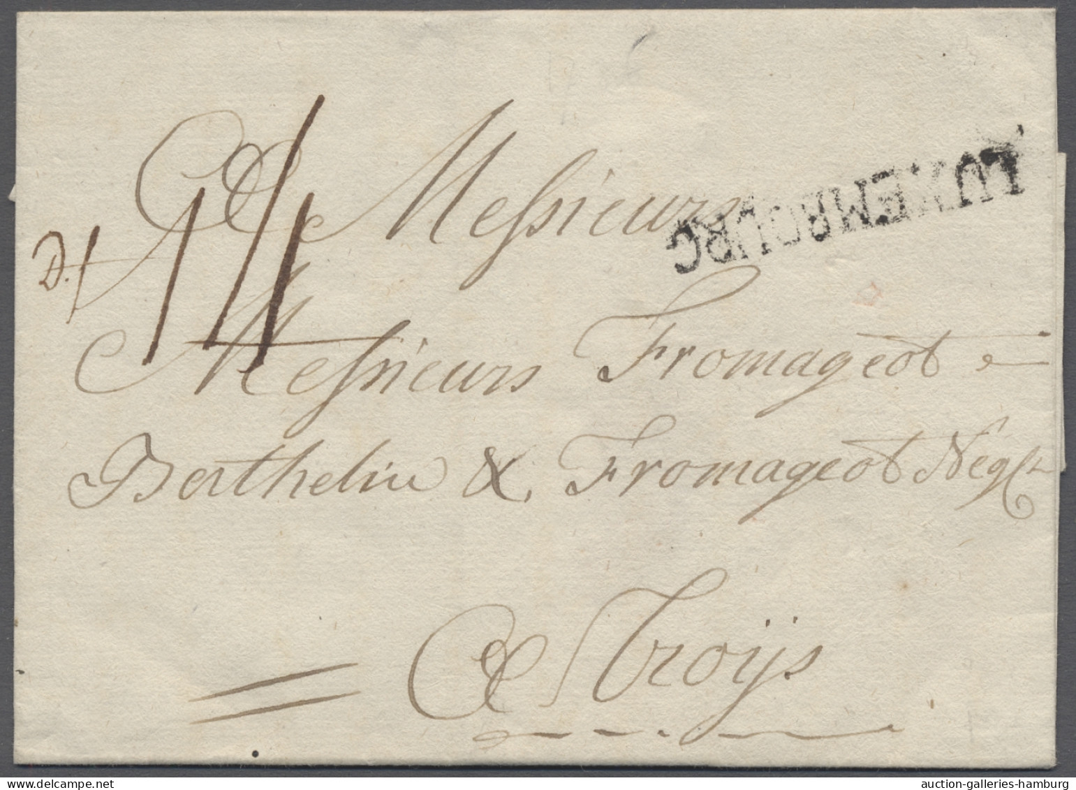 Cover Luxembourg -  Pre Adhesives  / Stampless Covers: 1779ff., "LUXEMBOURG", Einzeile - ...-1852 Prefilatelia