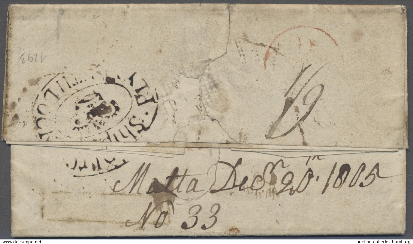 Cover Malta -  Pre Adhesives  / Stampless Covers: 1805, Napoleonic Wars, EL From A A S - Malta