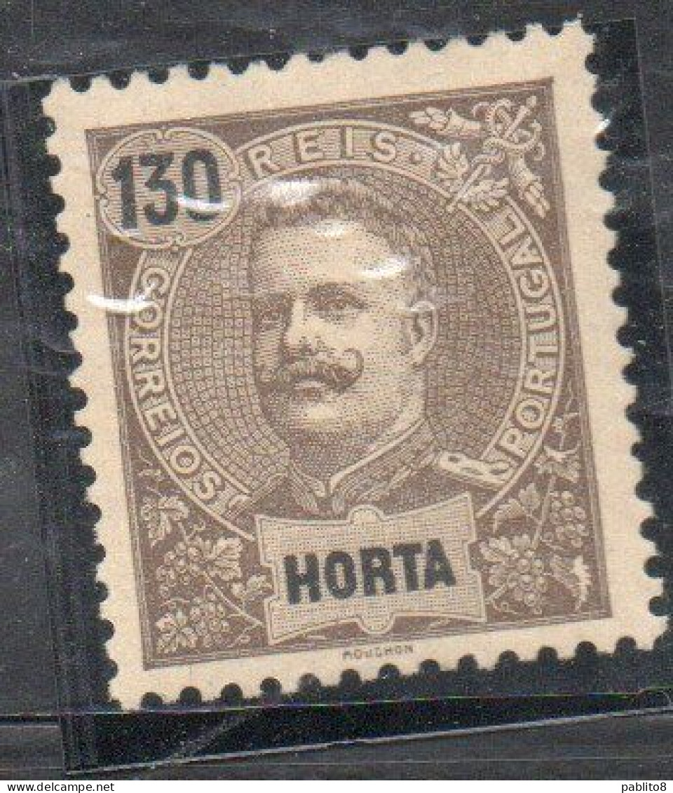 HORTA PORTUGUESE INDIA INDE PORTOGHESE AZORES AZZORRE 1897 1905 KING CARLOS OVERPRINTED 130r MH - Sonstige & Ohne Zuordnung