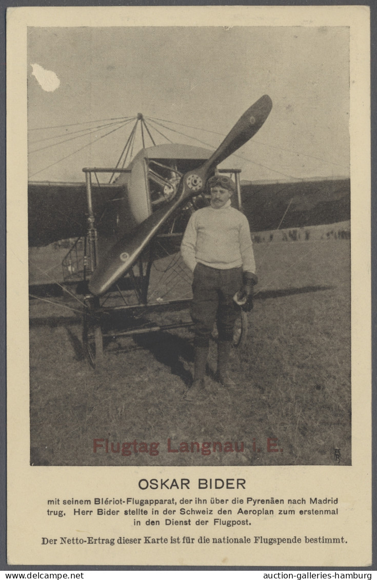 Flugpost Schweiz - Halbamtliche Flugmarken: 1913, Flugpost Langnau (im Emmental) -Bern, 5 - Otras Cartas
