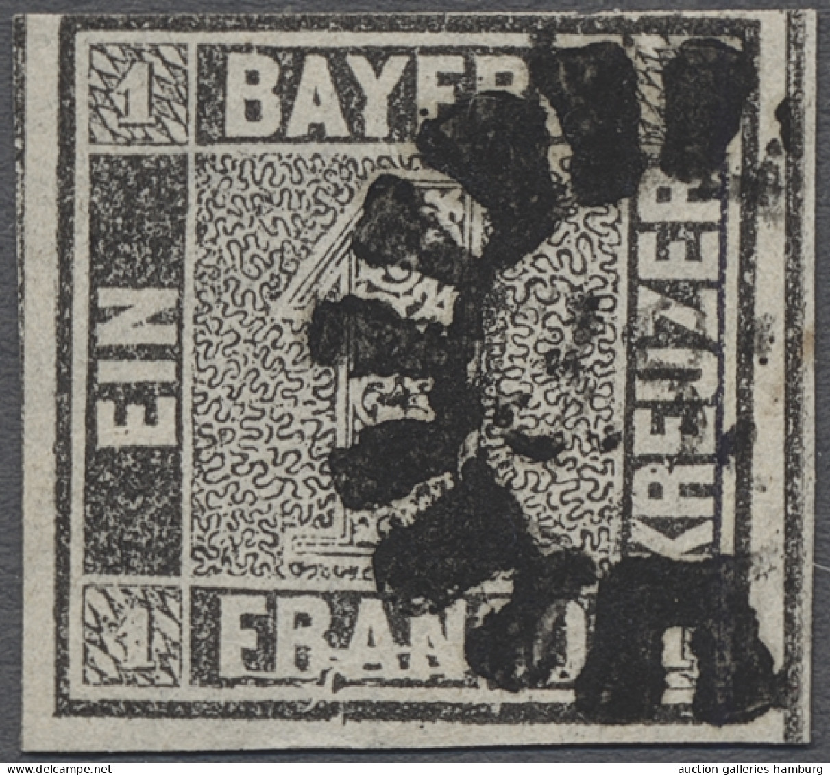 O Bayern - Marken Und Briefe: 1849, Freimarke 1 Kreuzer Grauschwarz Von Der Platte - Otros & Sin Clasificación