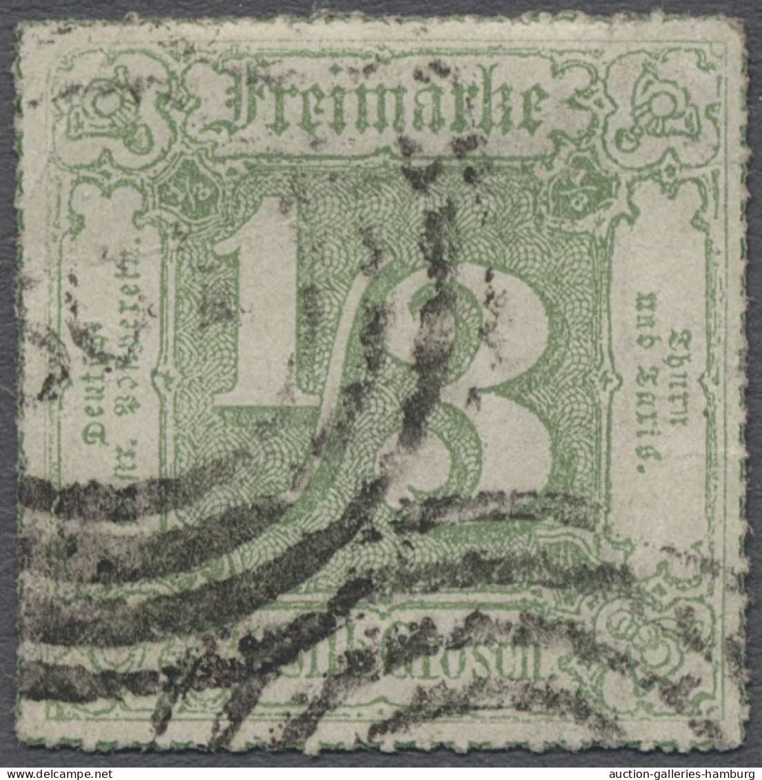 O Thurn & Taxis - Marken Und Briefe: 1866, Freimarke 1/3 Sgr. Dunkelgelblichgrün M - Otros & Sin Clasificación